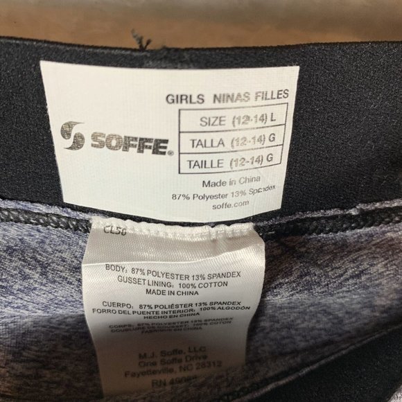 Soffe Leggings Girls Large (12-14) Heather‎ Gray Polyester Stretch Pull On 6959 - Picture 5 of 7
